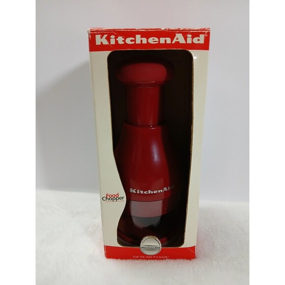 Kitchen Aid Red Manual Hand Food Chopper Push Down Salsa Onion Vegetable - Picture 2 of 6